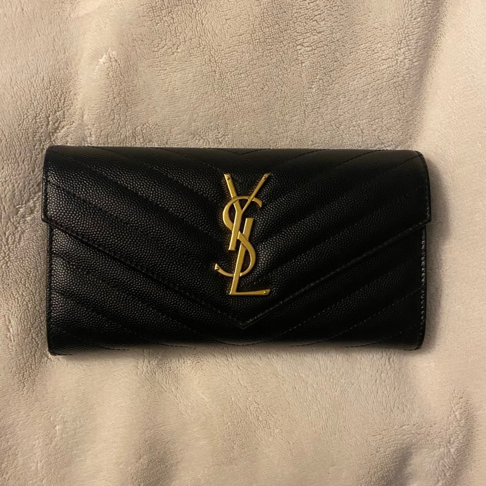 YSL Saint Laurent Monogram Flap Wallet